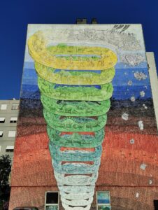 blu spirale della storia della terra Rebibbia